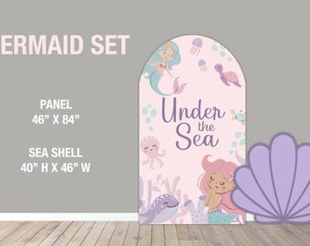 Party prop decor, Party Decor, UV printed, coroplast cutout party decoration: Mermaid Party Prop Mermaid Backdrop panel, Mermaid theme decor