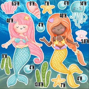 Yard cards decor, Lawn Decor, UV printed, coroplast cutouts party decorations: Little Mermaid Party Theme