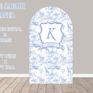 Backdrop Panel Safari, Party Decor,UV printed, coroplast cutouts party decorations: Blue Safari Toile Animals, Blue Toile safari Party Props