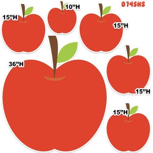 Yard cards decor, Lawn Decor, UV printed, coroplast cutouts party decorations:Red Apples Cutouts, Red apples party props,Back to school,