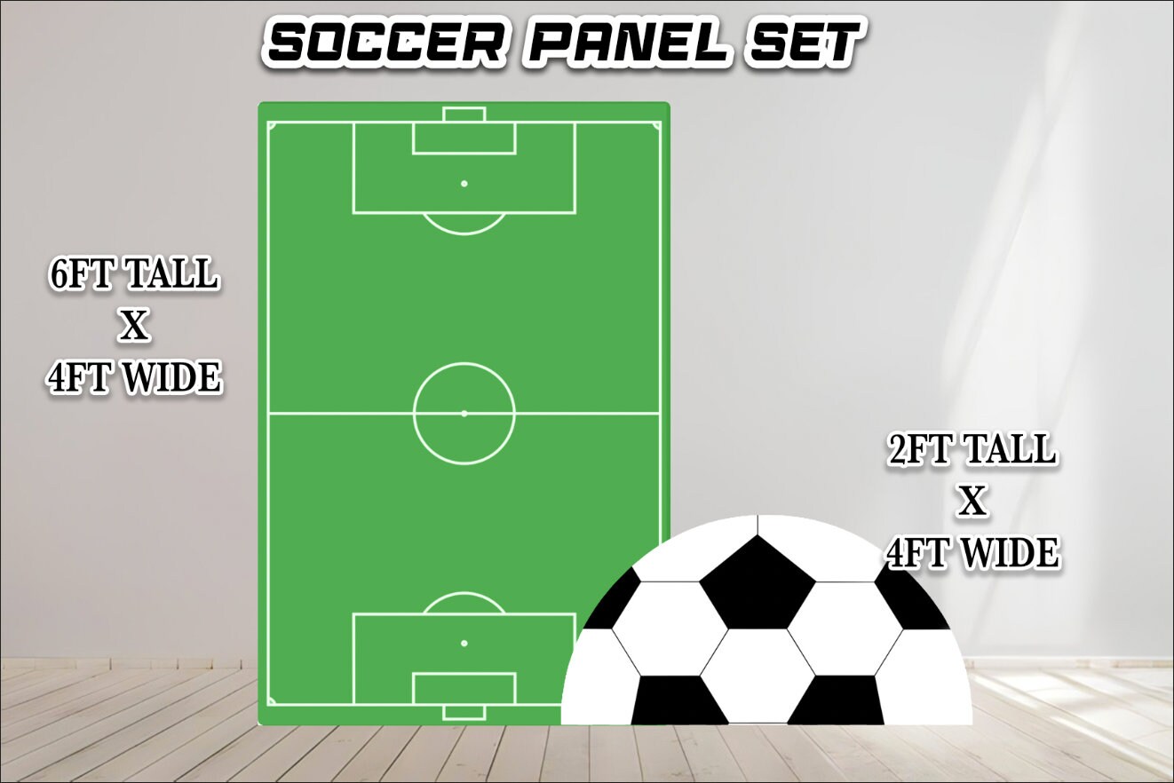 Party Panel decor, UV printed, coroplast cutouts party decorations: 6ft Soccer Birthday Panel, Soccer Backdrop, Soccer theme cutout