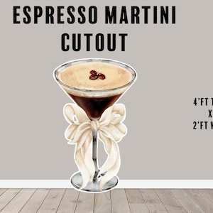 Espresso martini, Backdrop, Party Decor, UV printed, Espresso martini cutout, Espresso glass theme, coffee theme, espresso party theme decor