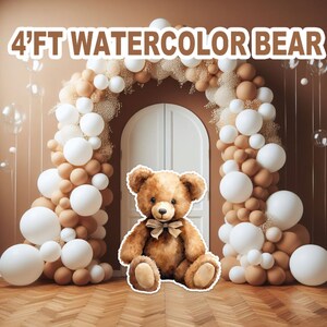 Yard cards decor, Lawn Decor, UV printed, coroplast cutouts party decorations: 4ft Bear for baby shower, birthday party, party prop.