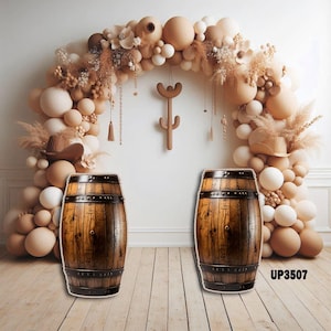 Party Prop decor, UV printed, coroplast cutouts party decorations: Western theme Party cutouts, Western cutout decor, Barrels party prop