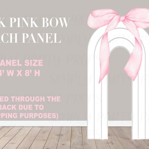 Party Panel, Party Decor, UV printed, coroplast cutouts party decorations:DARK PINK Bow Panel Set, Bow party Prop, White arch and bow panel,