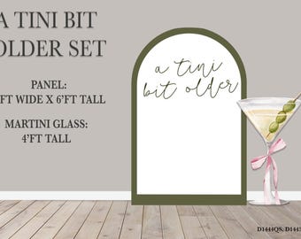 Dirty martini, Backdrop, Party Decor, UV printed, bridal and wedding, Tini bit older theme, Martini theme, Martini party theme decor