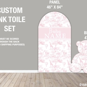 Backdrop Panel Safari, Lawn Decor, UV printed, coroplast cutouts party decorations: Pink Safari Toile Animals, Pink Toile safari Party Props