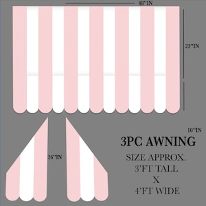 Party Decor, Easy Diy Awning, coroplast cutout party decorations: PINK Awning party prop, Awning tent, Awning coroplast made, Party Awning