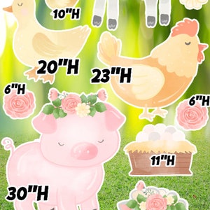 Yard cards decor, Lawn Decor, UV printed, coroplast cutouts party decorations: Cute Farm Animals Yard Signs.