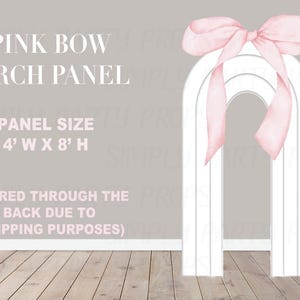 Party Panel, Party Decor, UV printed, coroplast cutouts party decorations:LIGHT PINK Bow Panel Set, Bow party Prop, White arch and bow panel
