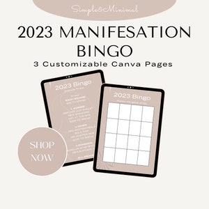 2023 Bingo | Manifestation Bingo | Digital Download | Digital Bingo Card | New Years Bingo Card | New Years Predictions | Goals Bingo
