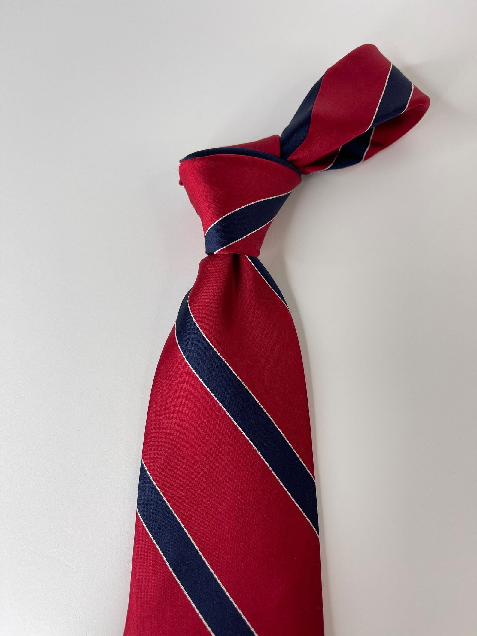Tommy Hilfiger Red and Blue Necktie 100% Silk - Etsy