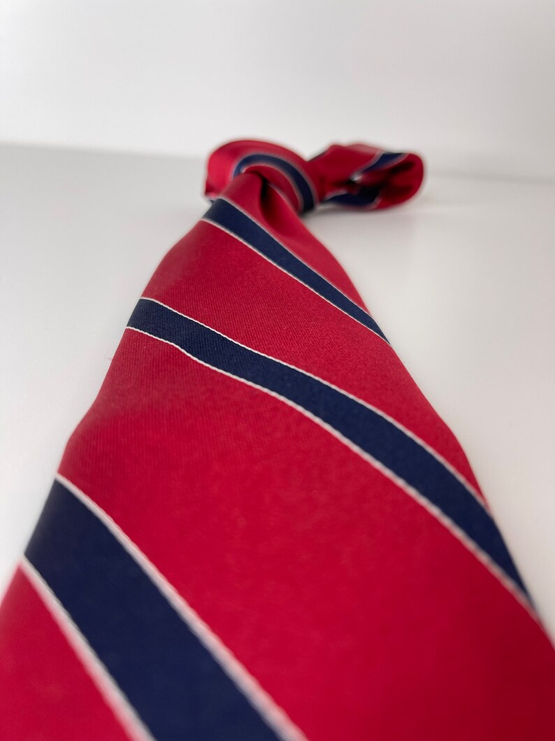 Tommy Hilfiger Red and Blue Necktie 100% Silk - Etsy