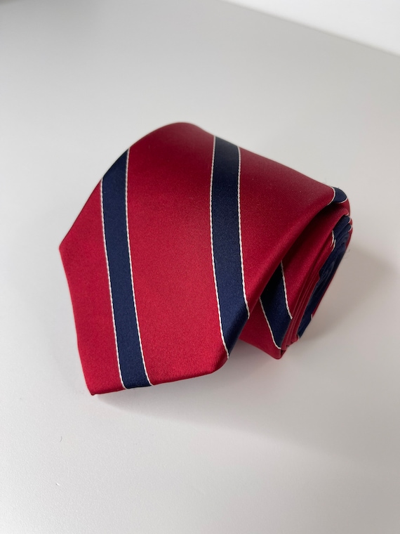 Tommy Hilfiger Red and Blue necktie - 100% Silk