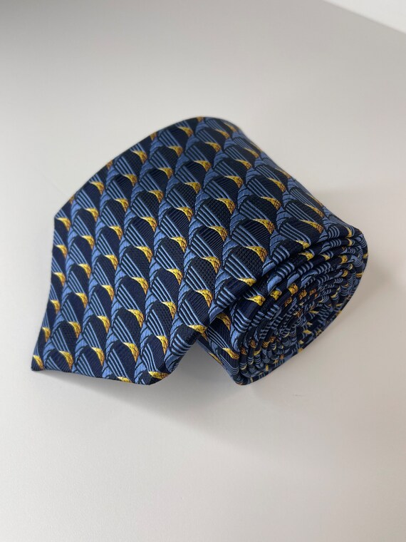 Joseph A. Bank - Blue and Gold tie - 100% Silk