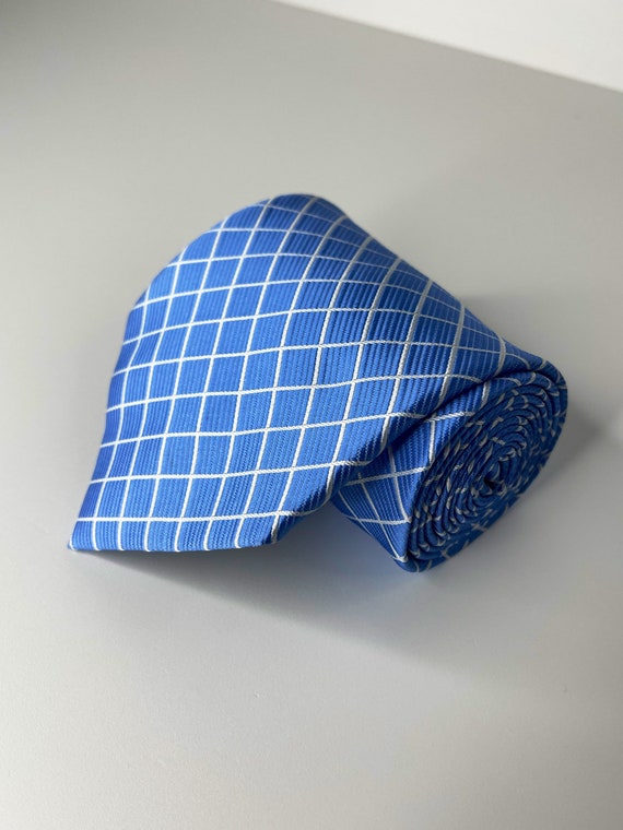 Baby Blue Burberry tie - Vintage tie - Wedding tie