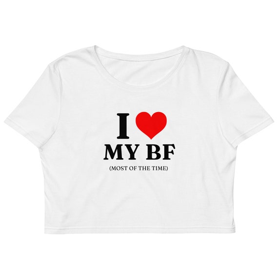 Y2k I Love My Boyfriend Crop Top Etsy