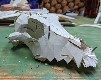 Life size papercraft wolf skull, PDF templates, Cosplay, canine, Dog, Arts and crafts, construction kit, DIY, Origami, sculpture,
