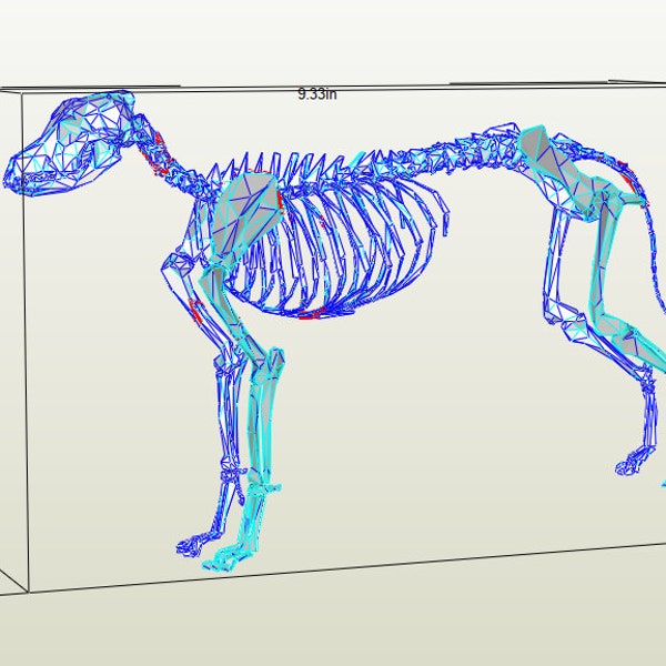 Pepakura Wolf Skeleton, Dog, Canine, Papercraft, Templates, Halloween, PDO, DIY, Origami, Sculpture, 3d model,