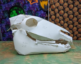 Horse skull, papercraft, construction kit, templates, Halloween, DIY, arts and crafts, sculpture, cosplay, Origami