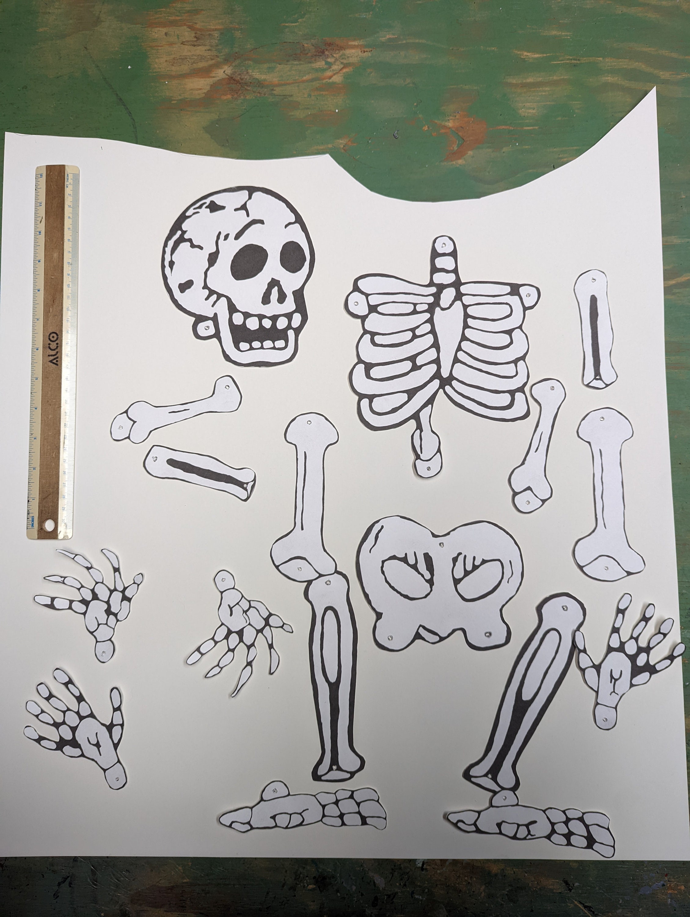 Vintage Halloween Printable Jointed Skeleton Decoration - Etsy