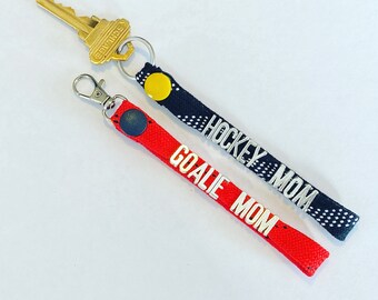 Hockey Skate Lace Keychain / Bag Clip (LETTERS ONLY)