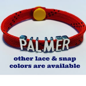 Hockey Skate Lace Bracelet with LETTERS