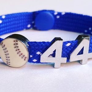 Baseball Lace Bracelet with jersey number & charm