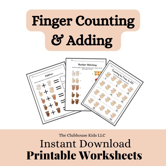 Finger Counting Printable Counting and Adding With Fingers - Etsy