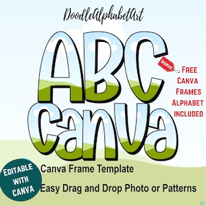 Canva Frame Alphabet,  Editable template, Canva frame Retro letters and Numbers, Fill Your Own Drag & Drop Templates, Commercial Use