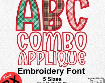 Satin Applique Embroidery Font: 5 Sizes, 7 Formats (Digital Download)