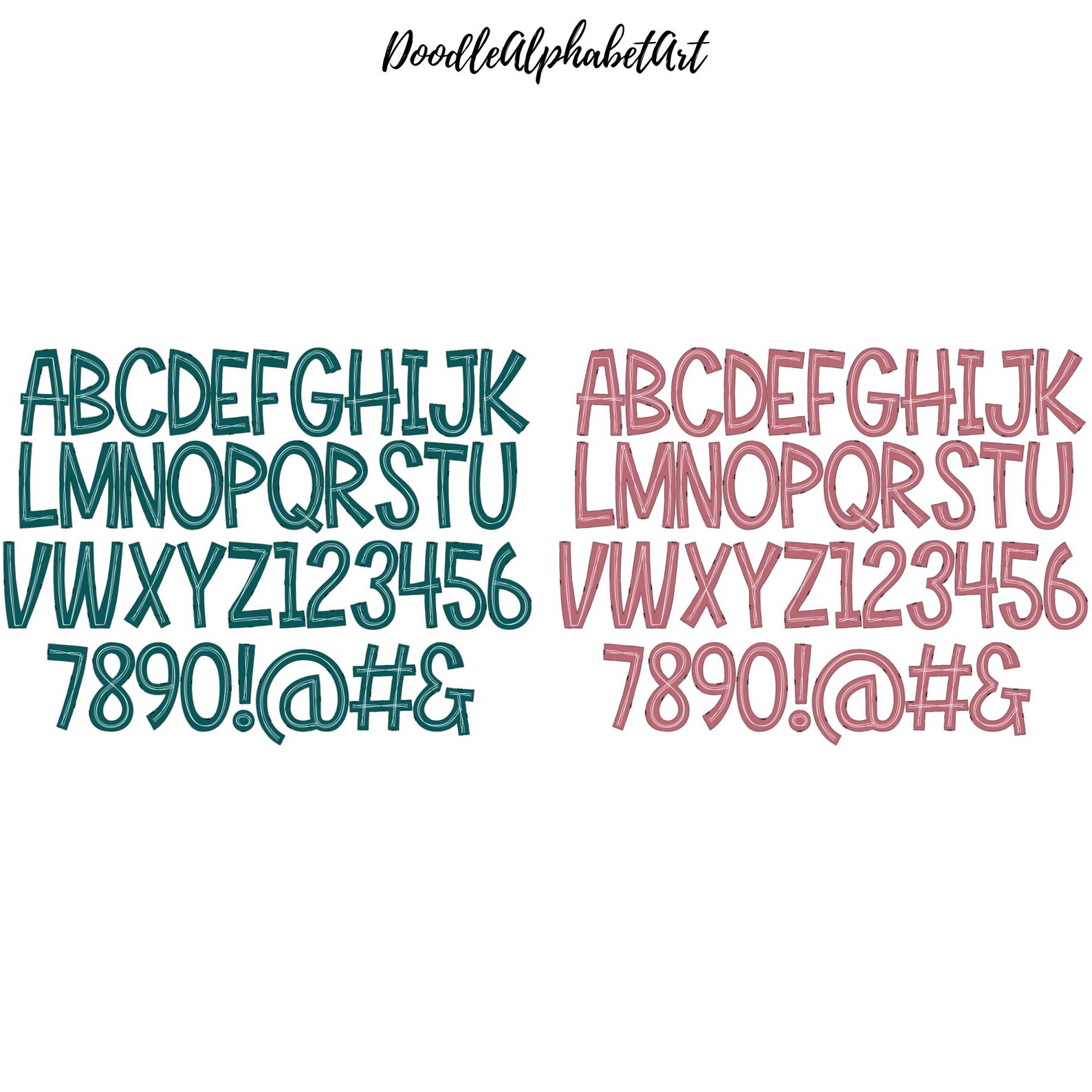 Boho Scribble Alphabet PNG Bundle: Bohemian Color Letters (digital ...