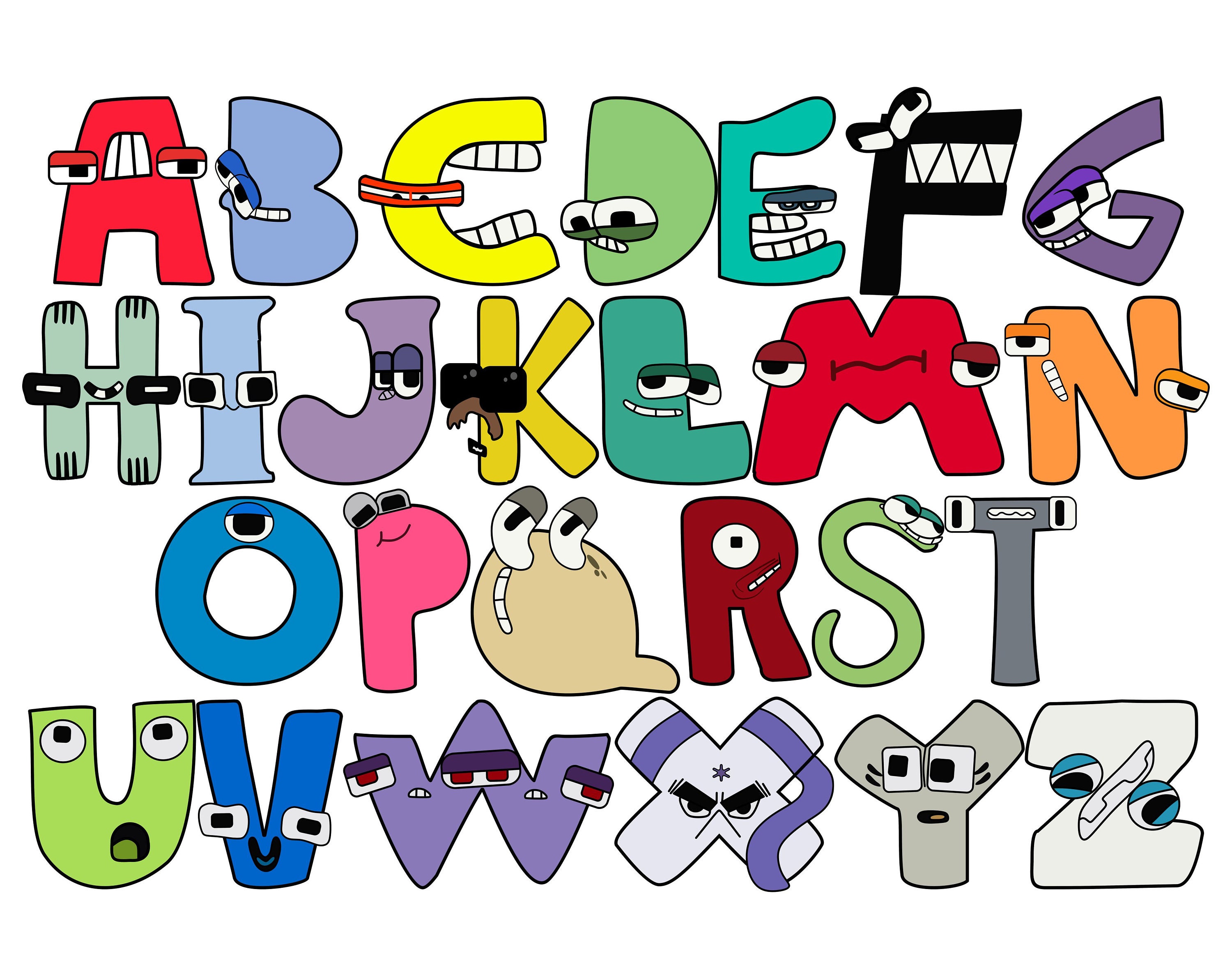 50pcs Alphabet Lore Doodle Stickers Decorative Waterproof Stickers