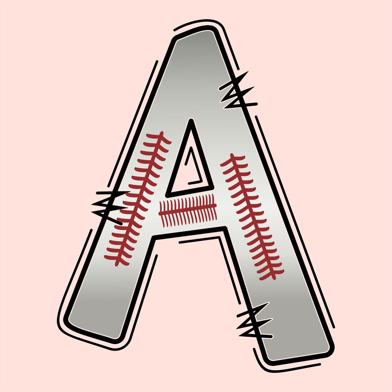 Baseball Doodle Alphabet Letters PNG Bundle Sublimation Etsy