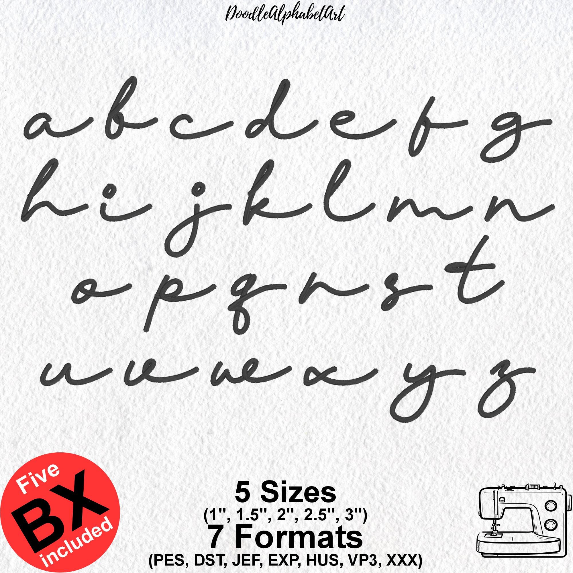 Signature Script Stitching Handwriting Signature Embroidery Font: Satin Stitch (digital Download ...