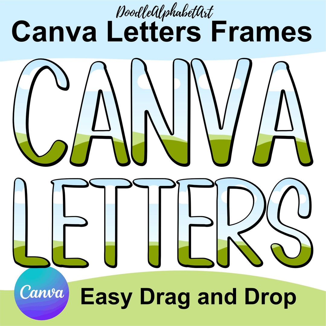 Canva Frame Letters Comic & Condensed Handwritten Font Etsy