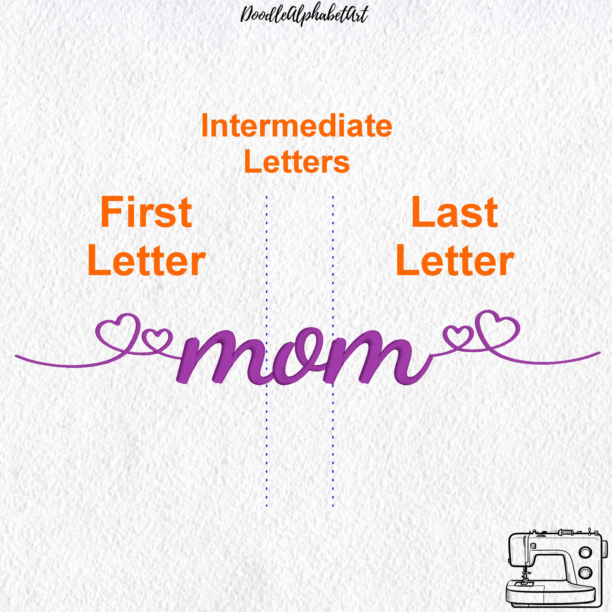 Dancing Script Hearts Stroke Monogram Satin Stitch Alphabet Embroidery ...