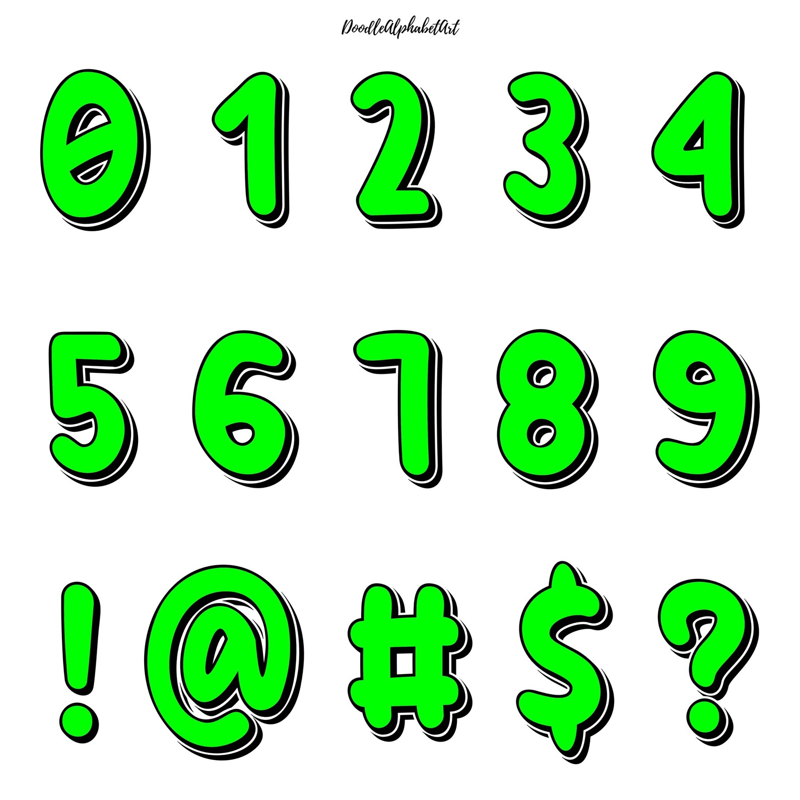 Doodle Alphabet SVG: Layered Block Shadow Letters (digital Download) - Etsy