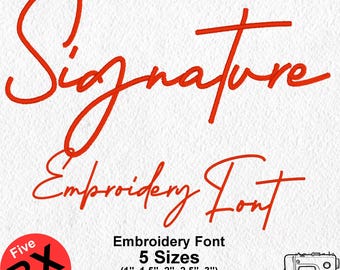 Signature Cursive Embroidery Font: Satin Script (Digital Download)