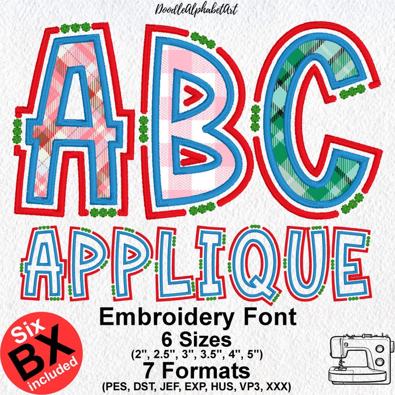 Applique Embroidery Fonts Bundle, Applique Alphabet, Machine Embroidery