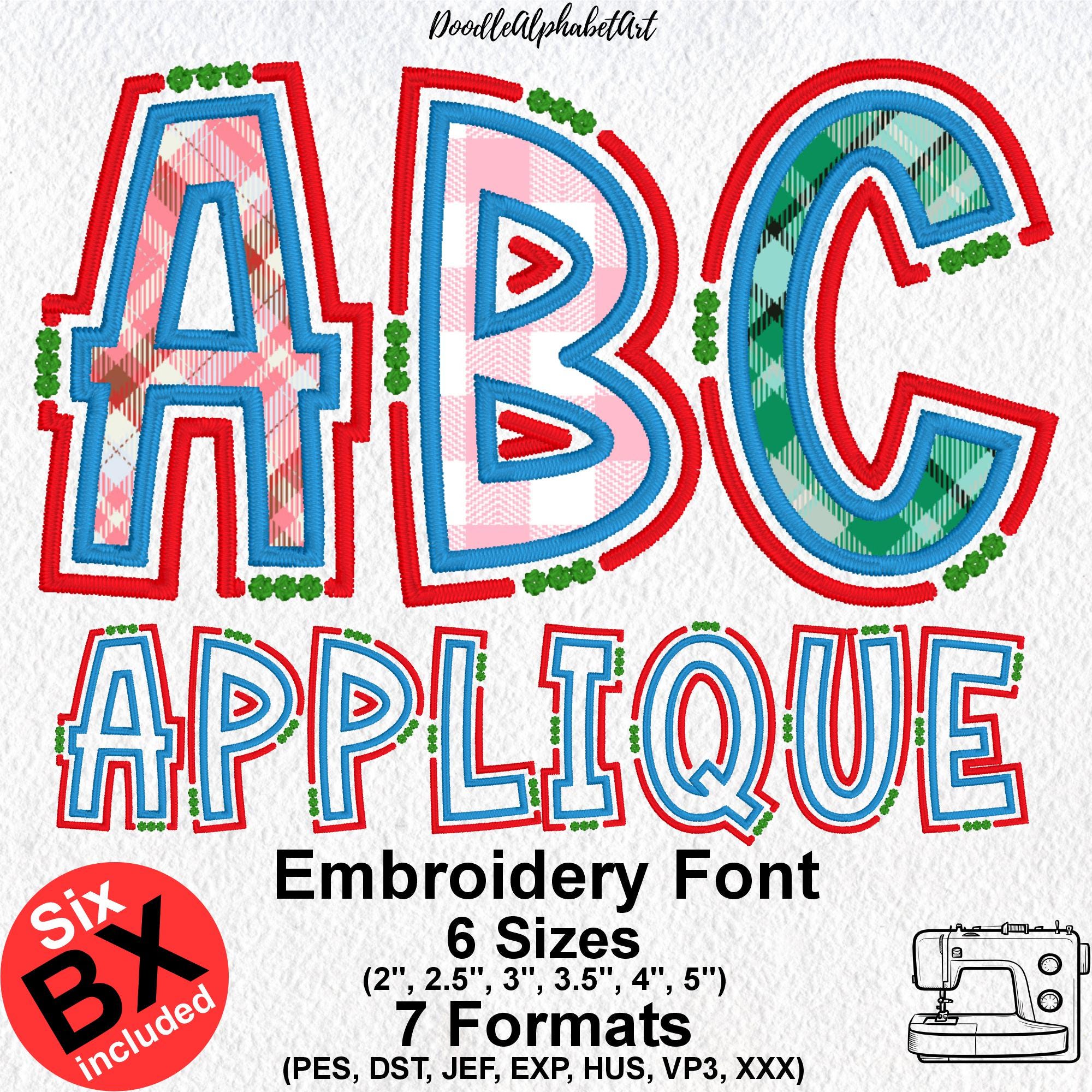 Applique Embroidery Fonts Bundle, Applique Alphabet, Machine Embroidery ...