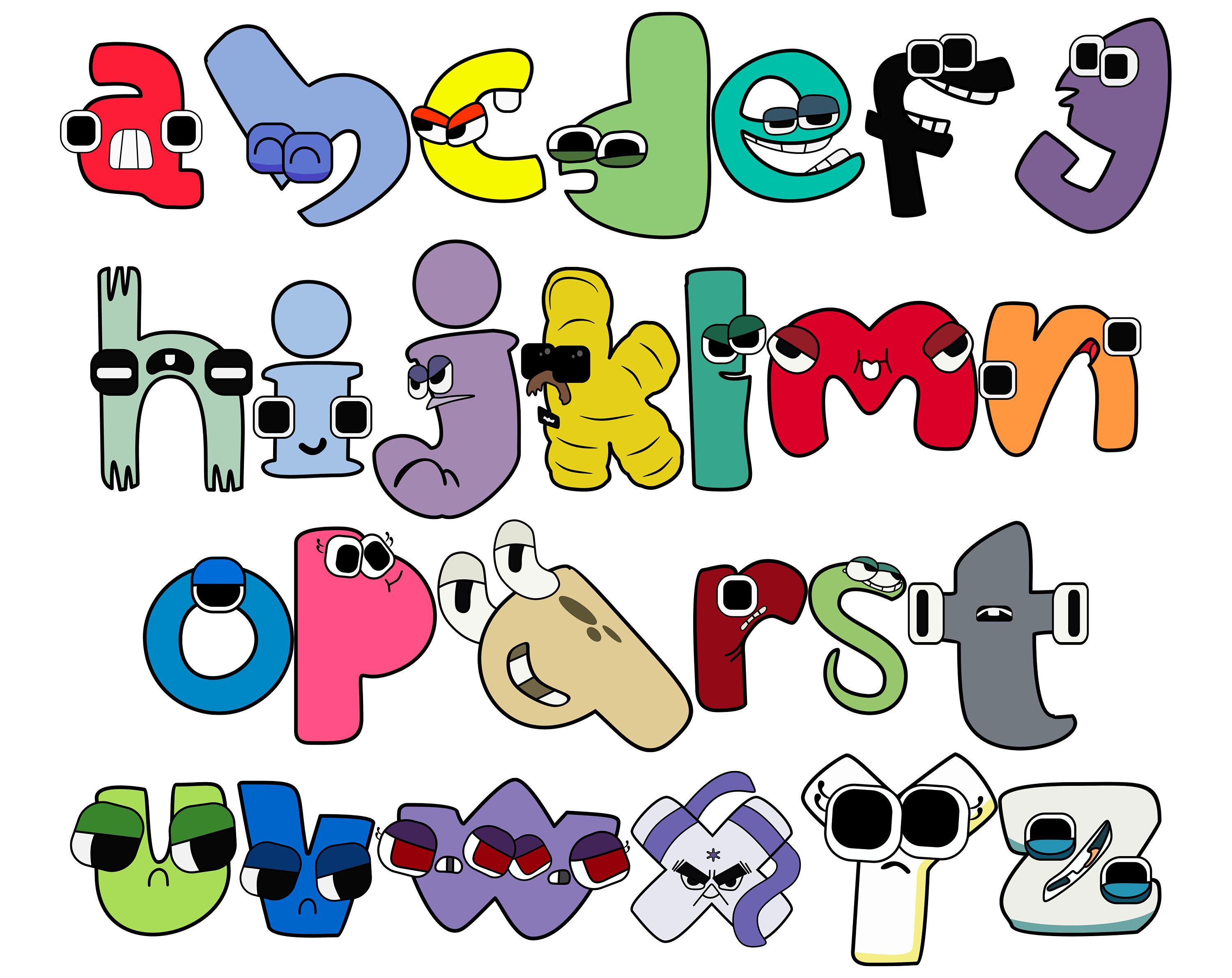 Alphabet Lore PNG Drawing for Kids Digital Doodle Alphabet 