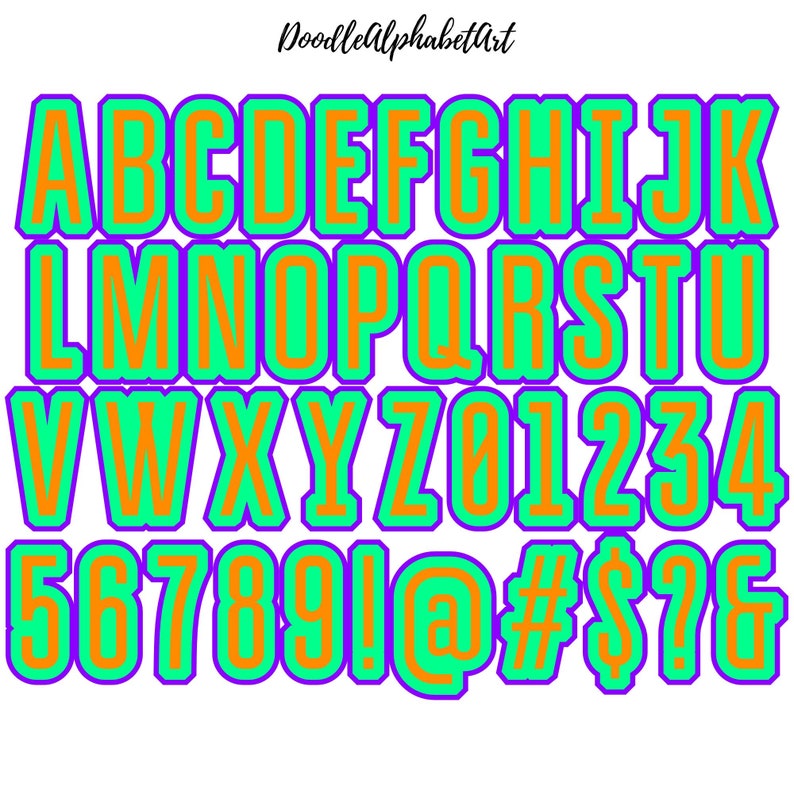 Optometry Funky Letters Retro Funky Alphabet PNG Bundle: Colorful Doodle Letters (digital ...