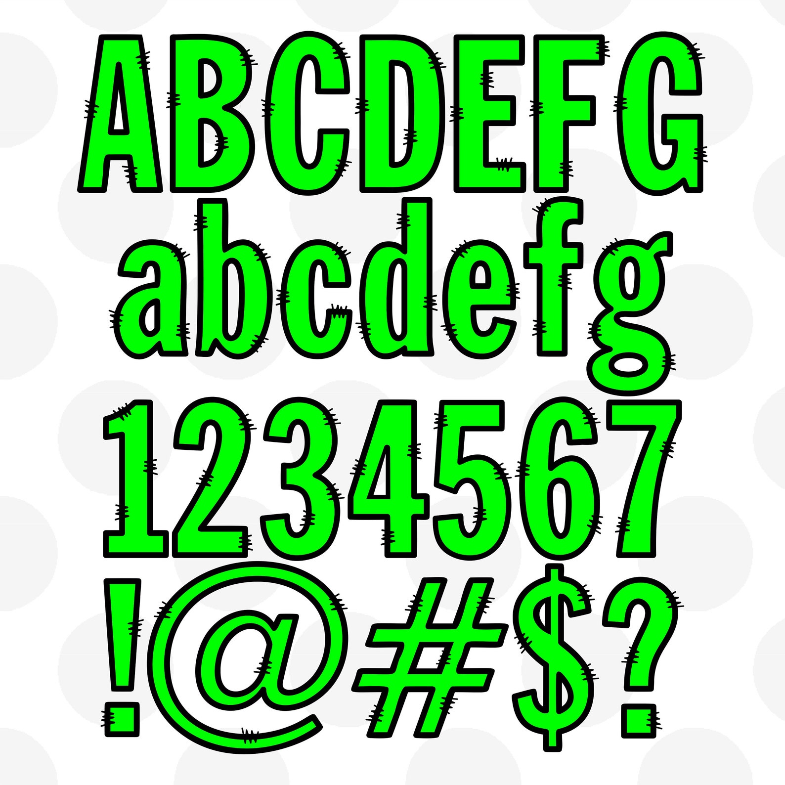 Doodle Letters Png Full Alphabet & Number Set PNG SVG EPS Etsy