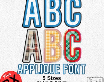 Satin Applique Embroidery Font: Minstrels Bold Alphabet (Digital Download)