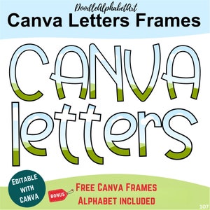 Playful Canva Frame Letters: Quirky Font for Kids, Doodle Alphabet, Easy Drag & Drop for Photos, Patterns, Colors - Perfect Children Designs