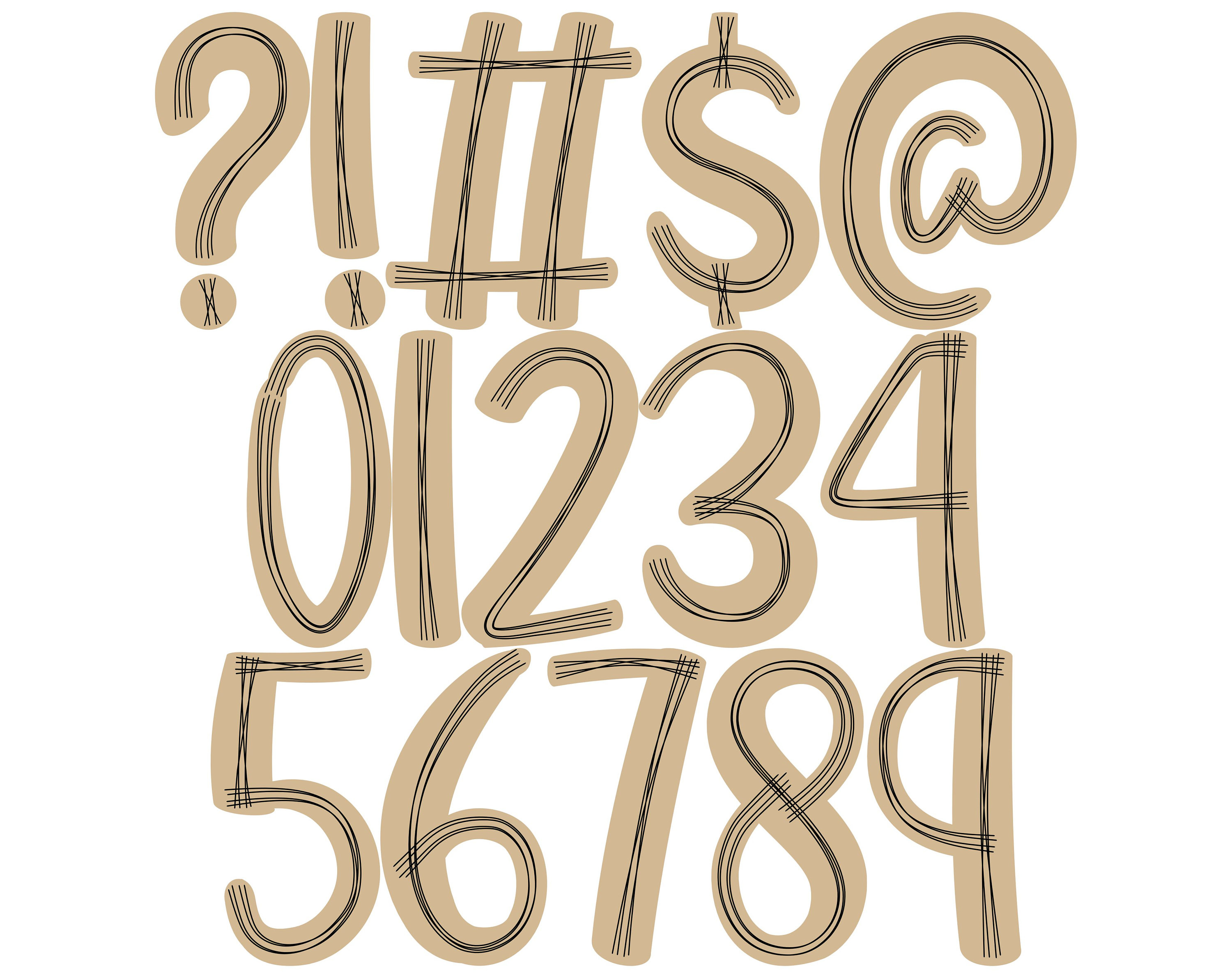 Scribble Alphabet Lettre Et Chife | Vecteur Premium