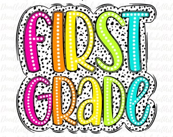 First Grade Teacher PNG: Dalmatian Dots Design (Digital Download)