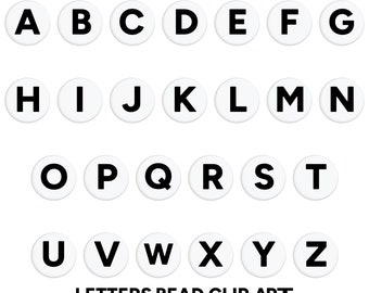 Bead ClipArt AlphaPacks, Black and White Uppercase Letter, Bead font in  PNG SVG EPS Pdf, Instant Digital Alphabets Download
