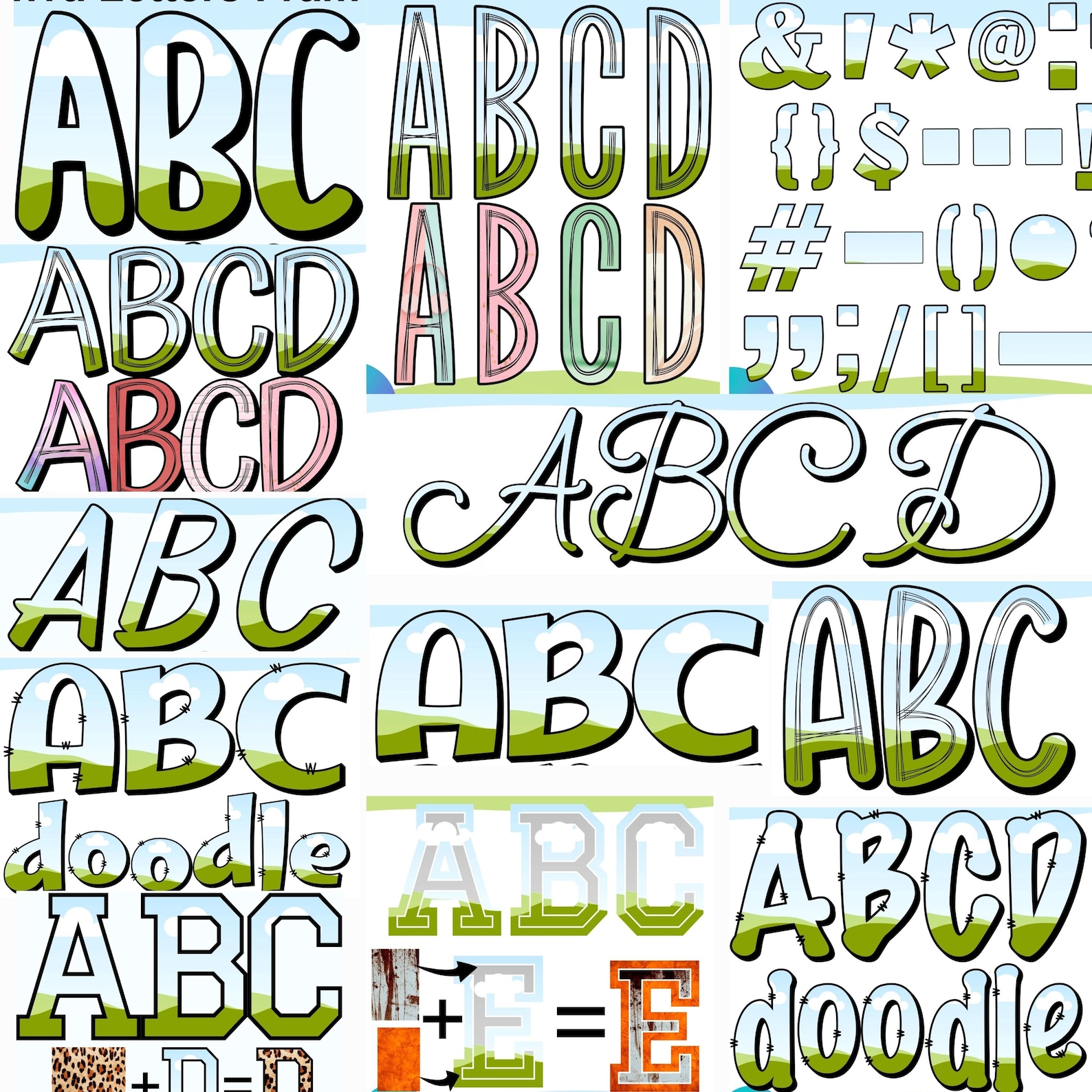 Alphabet Design Resource Bundle, Editable Letter Graphics for Creative ...